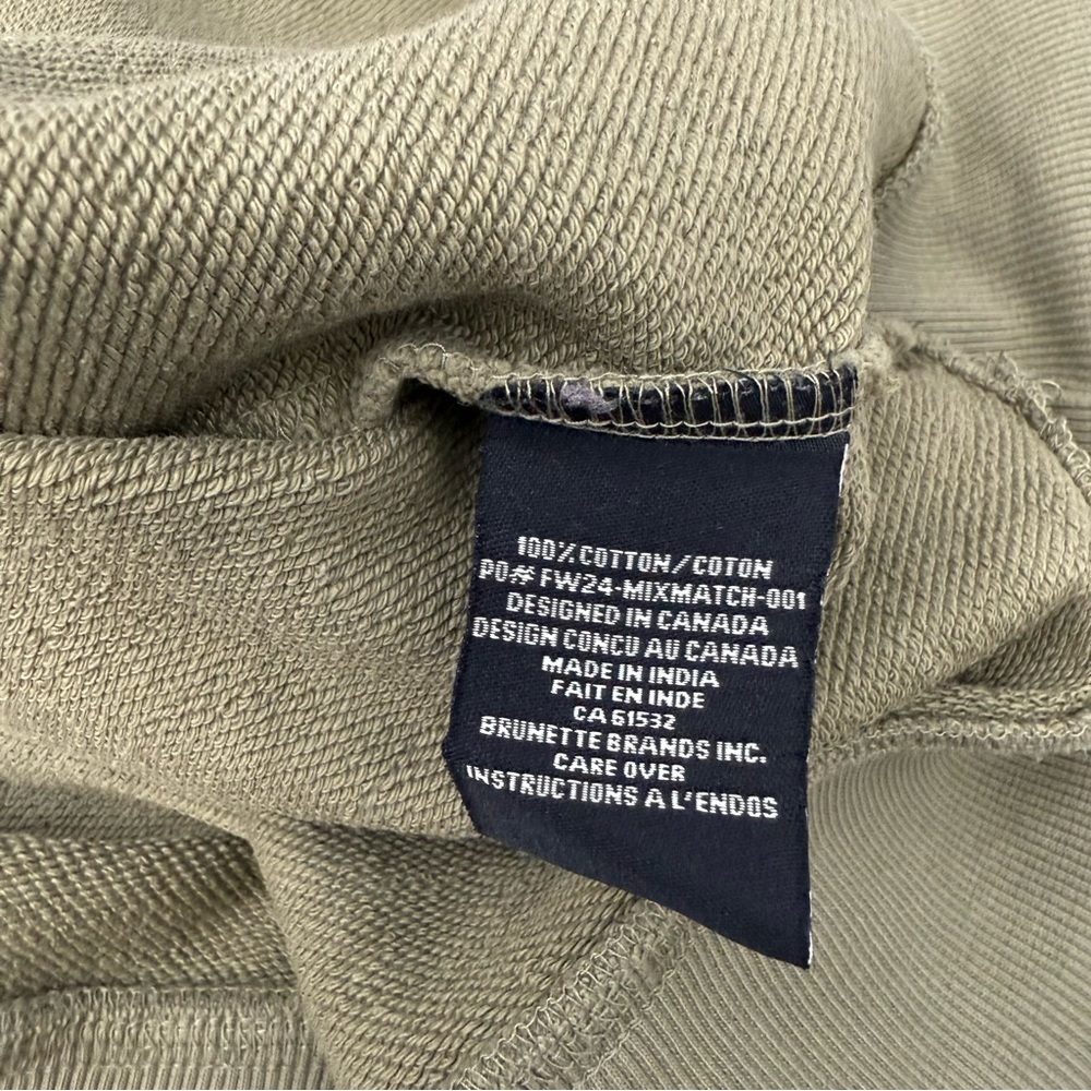 BRUNETTE THE LABEL - Not your boyfriend 1/2 zip sweater size L/XL in Olive - Picture 10 of 14
